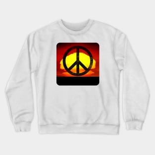 Sunset Silhouette Distressed Peace Symbol Crewneck Sweatshirt